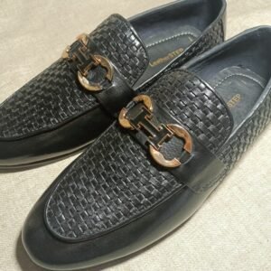 Black Pattern Office Shoes LS00004