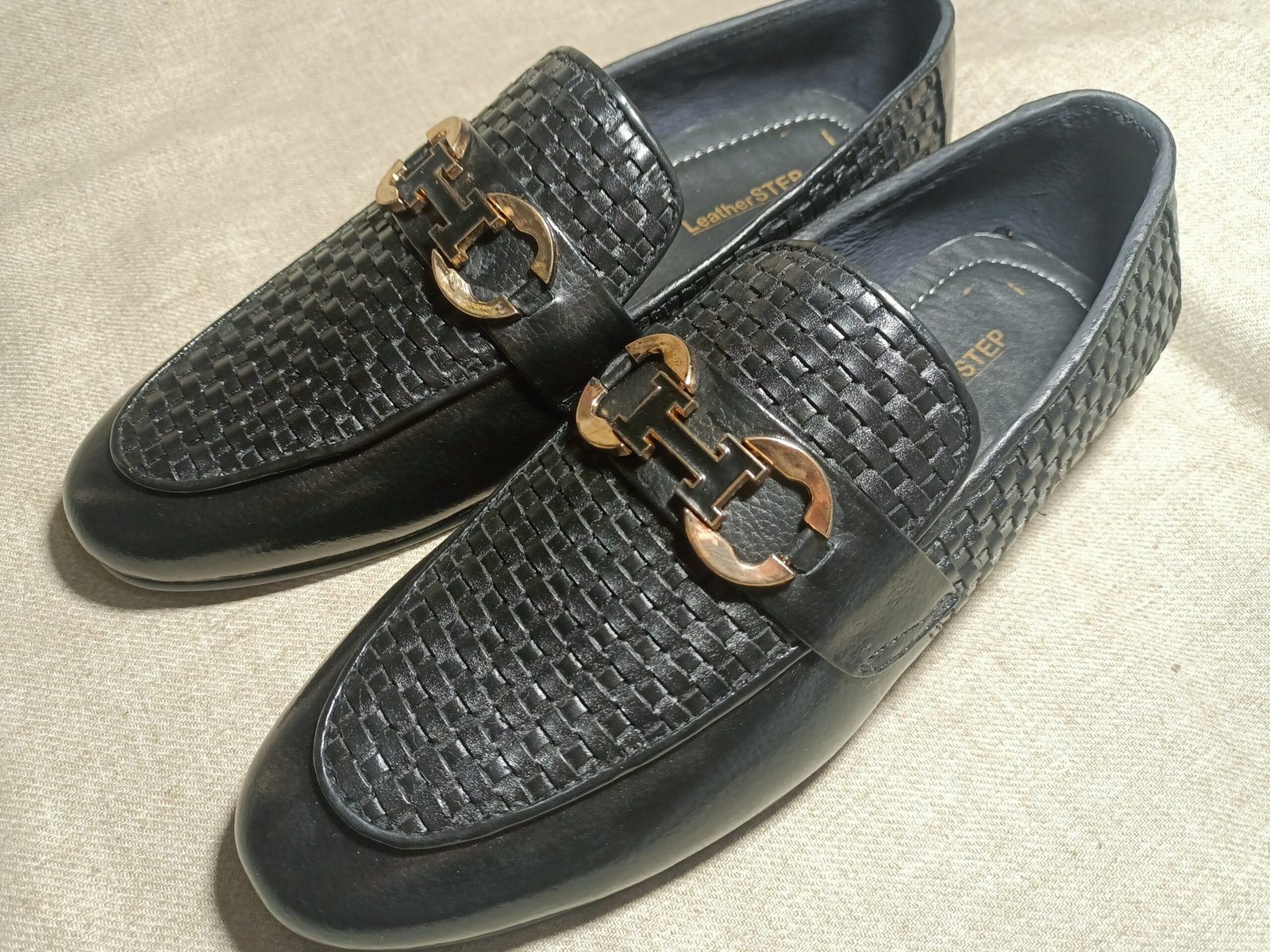 Black Pattern Office Shoes LS00004
